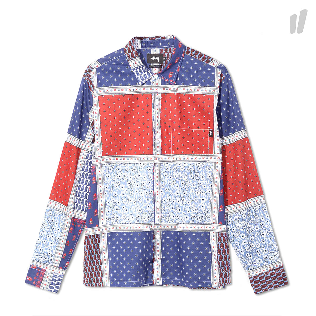 Stussy Paisley Patchwork Longsleeve Tee Blue Longsleeves 111976 / 0801 | Overkill