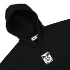 Obey Icon Extra Heavy Hood II Black Hoodies Close-up | Overkill