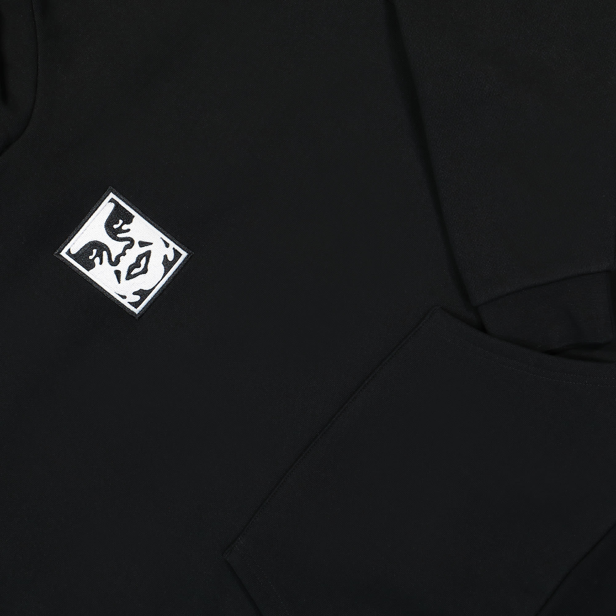 Obey Icon Extra Heavy Hood II Black Hoodies Detailfoto | Overkill