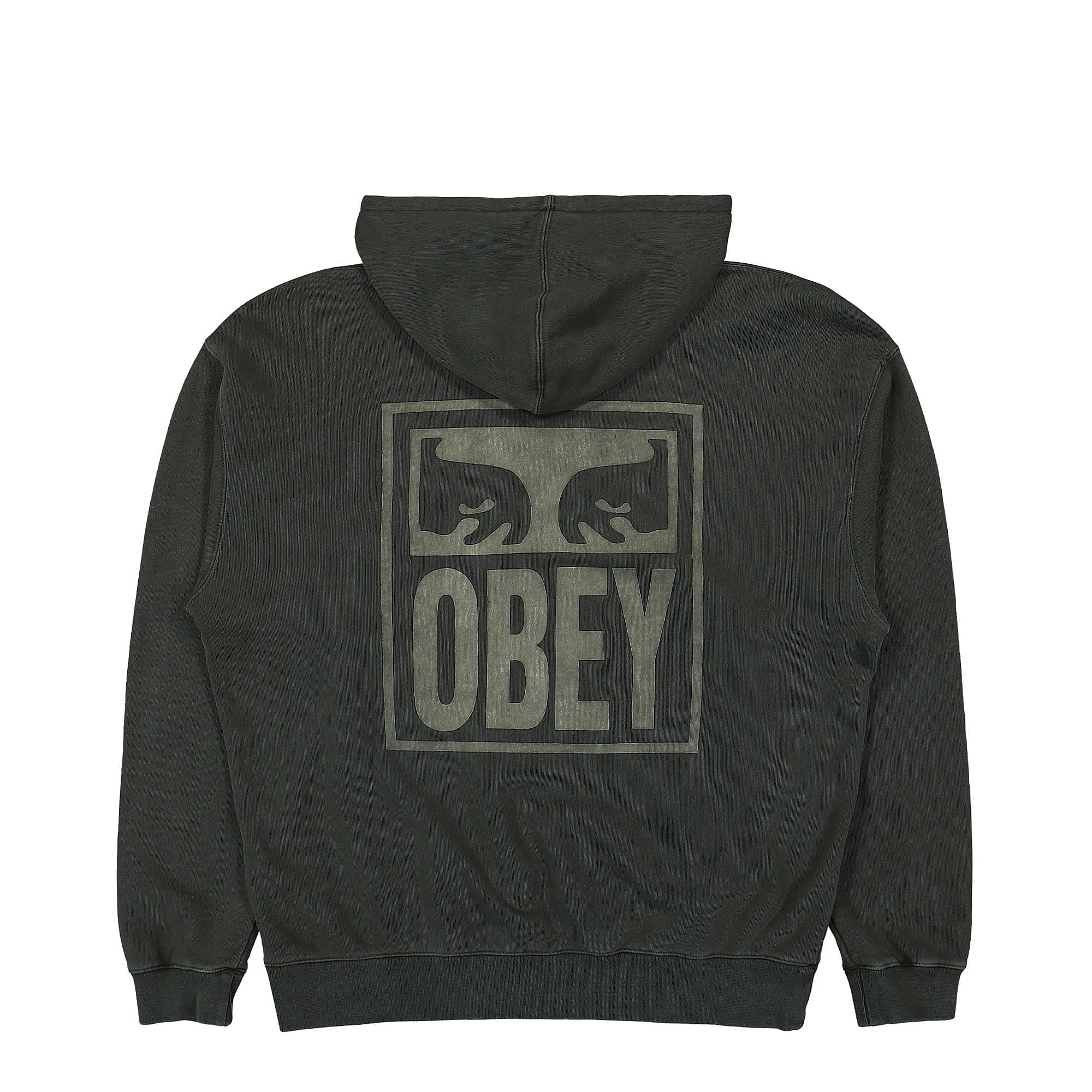 Obey Pigment Obey Eyes Icon Extra Hoodie Pigment Pirate Black Hoodies Close-up | Overkill
