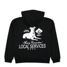 Obey Services Extra Heavy Hood Black Hoodies Close-up | Overkill
