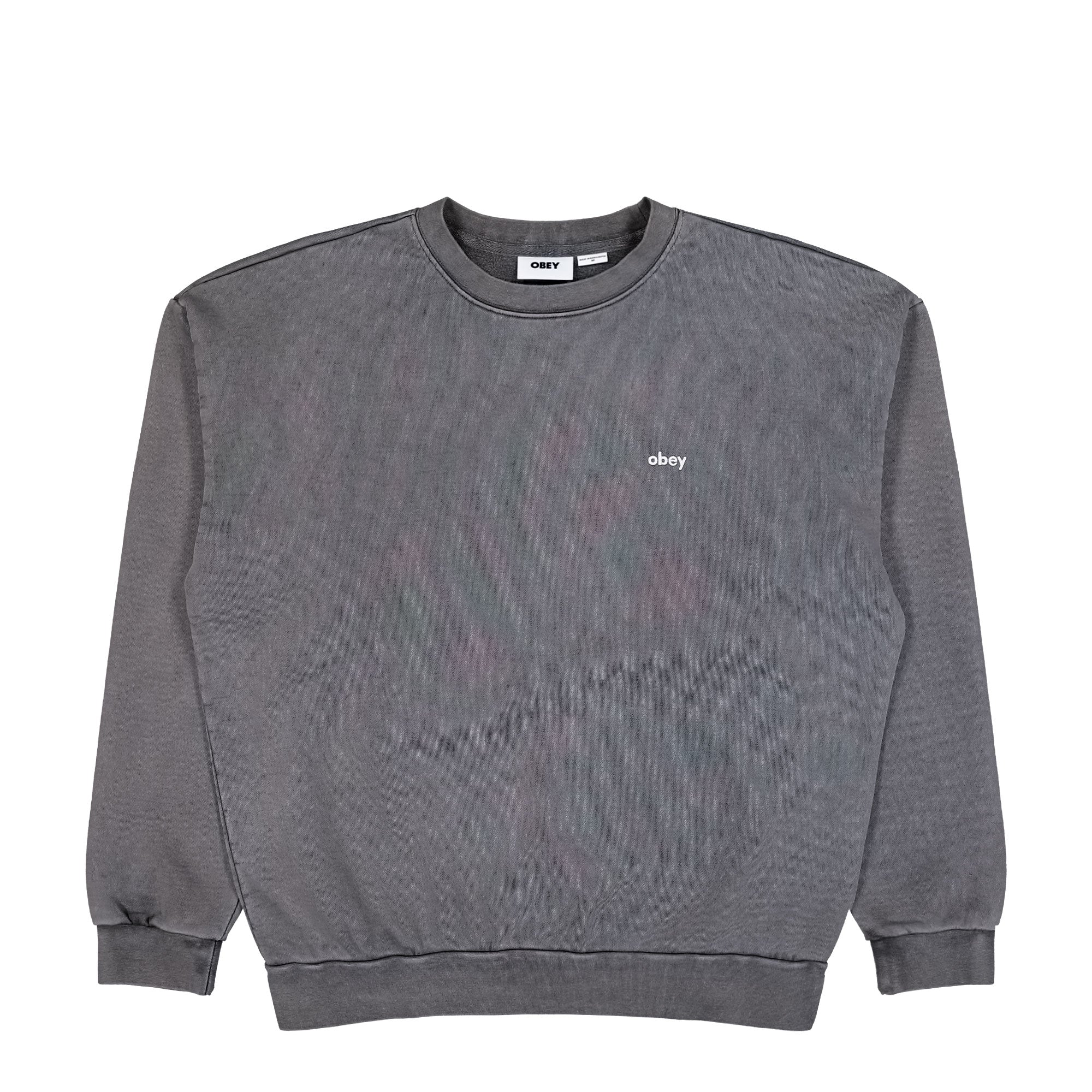 Obey Lowercase Pigment Crew Digital Black Sweatshirts 112480138 | Overkill
