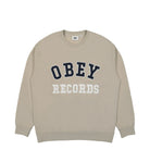 Obey Records Crew Silver Grey Sweatshirts 112480141 / Silver Grey | Overkill