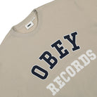 Obey Records Crew Silver Grey Sweatshirts Close-up | Overkill
