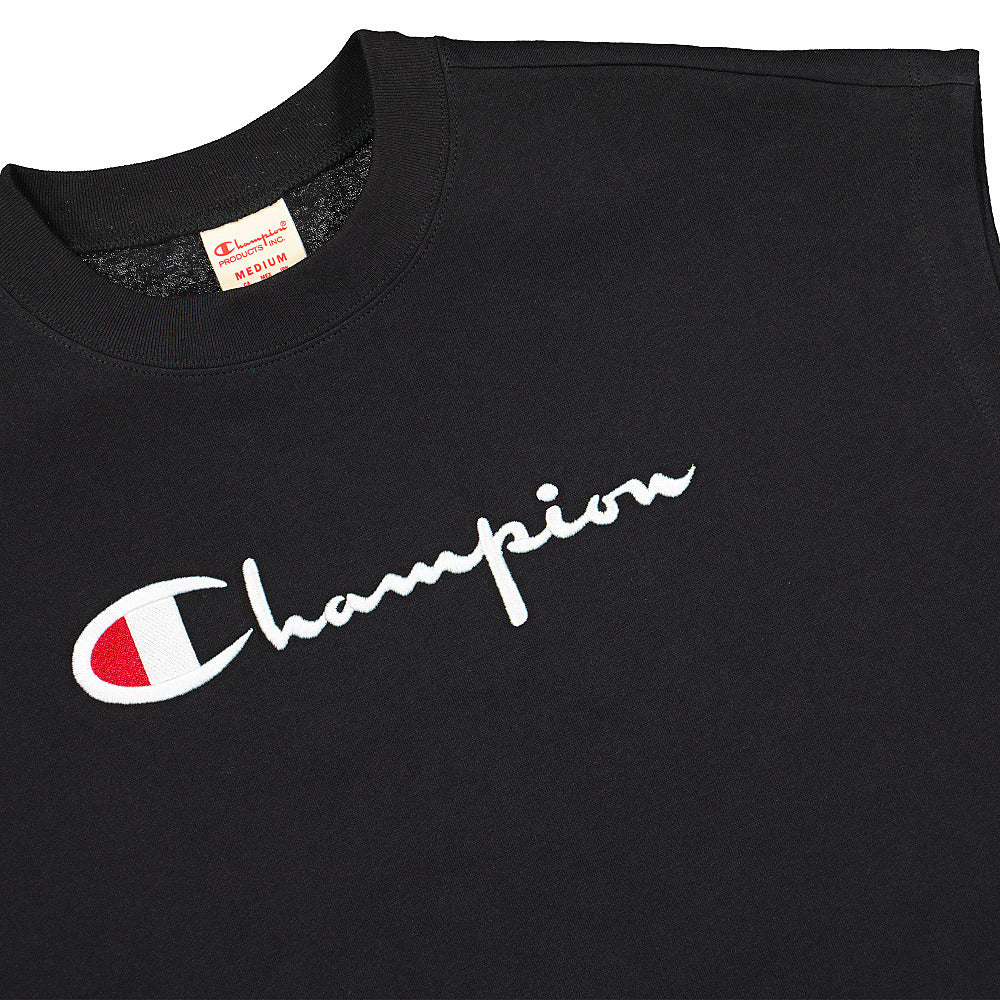 Champion Crewneck Sleeveless T-Shirt Black T-Shirts Detailfoto | Overkill