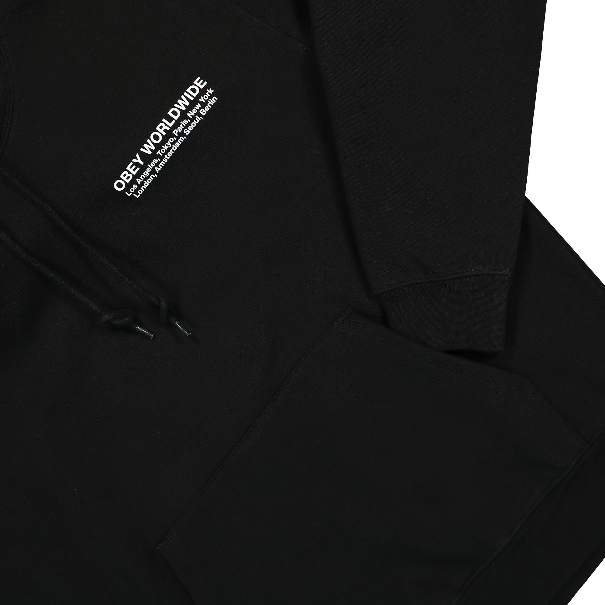 Obey Worldwide Cities Hoodie Black Hoodies Detailfoto | Overkill