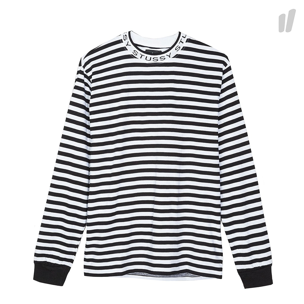 Stussy Jacquard Neck LS Jersey Black / White Longsleeves 1140033 / 0001 | Overkill