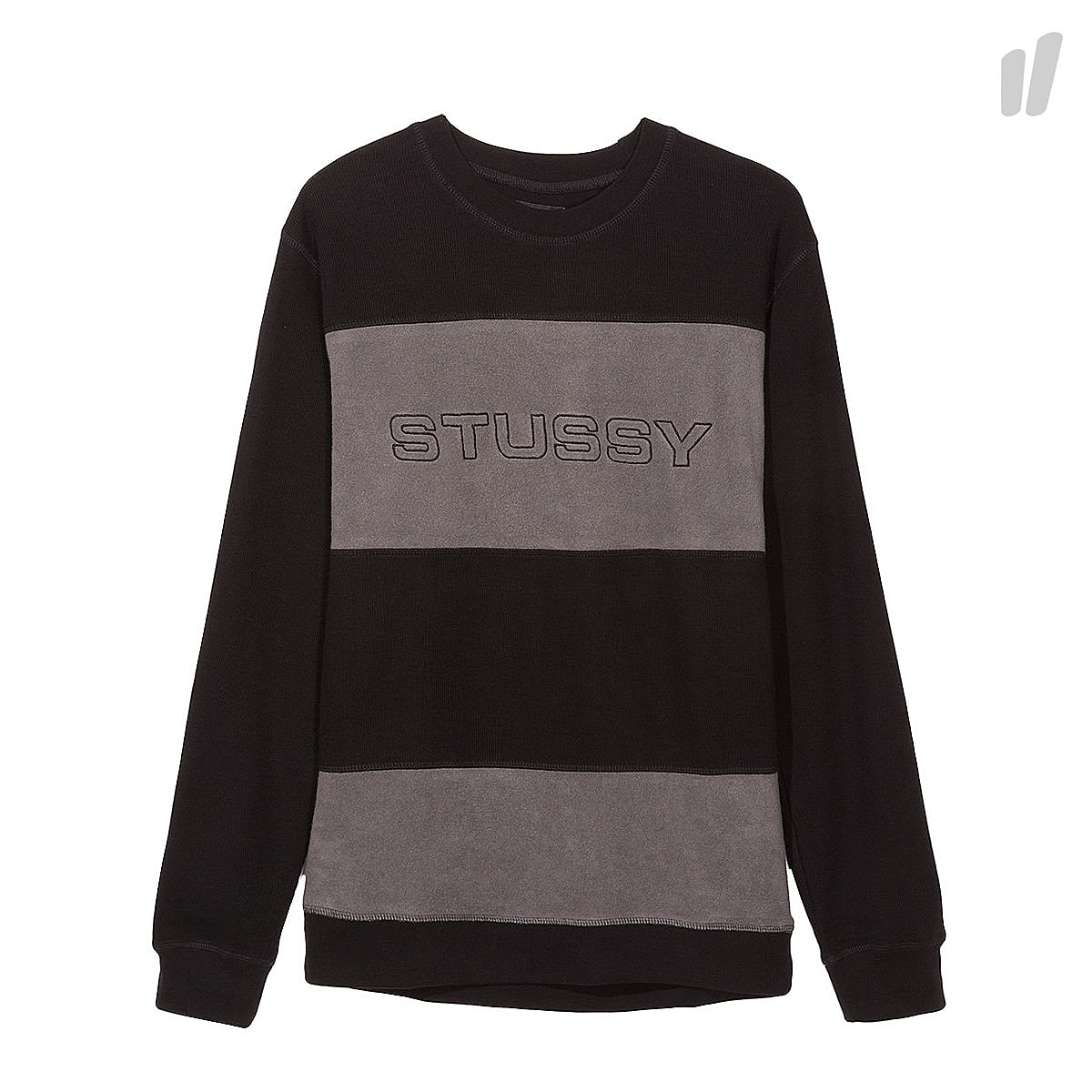 Stussy Paneled Longsleeve Crew Black Longsleeves 1140046 / 0001 | Overkill