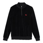 Stussy Velour Longsleeve Zip Mock Jacket Black Longsleeves 1140134 / 0001 | Overkill