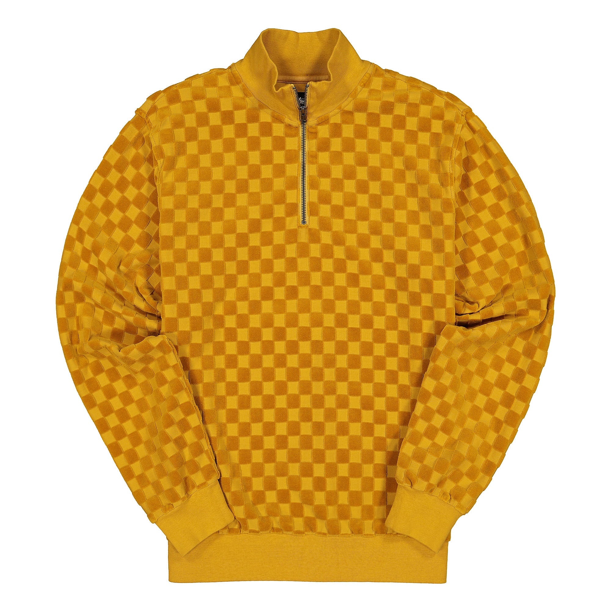 Stussy Check Longsleeve Zip Mock Mustard Longsleeves 1140177 / 0000 | Overkill
