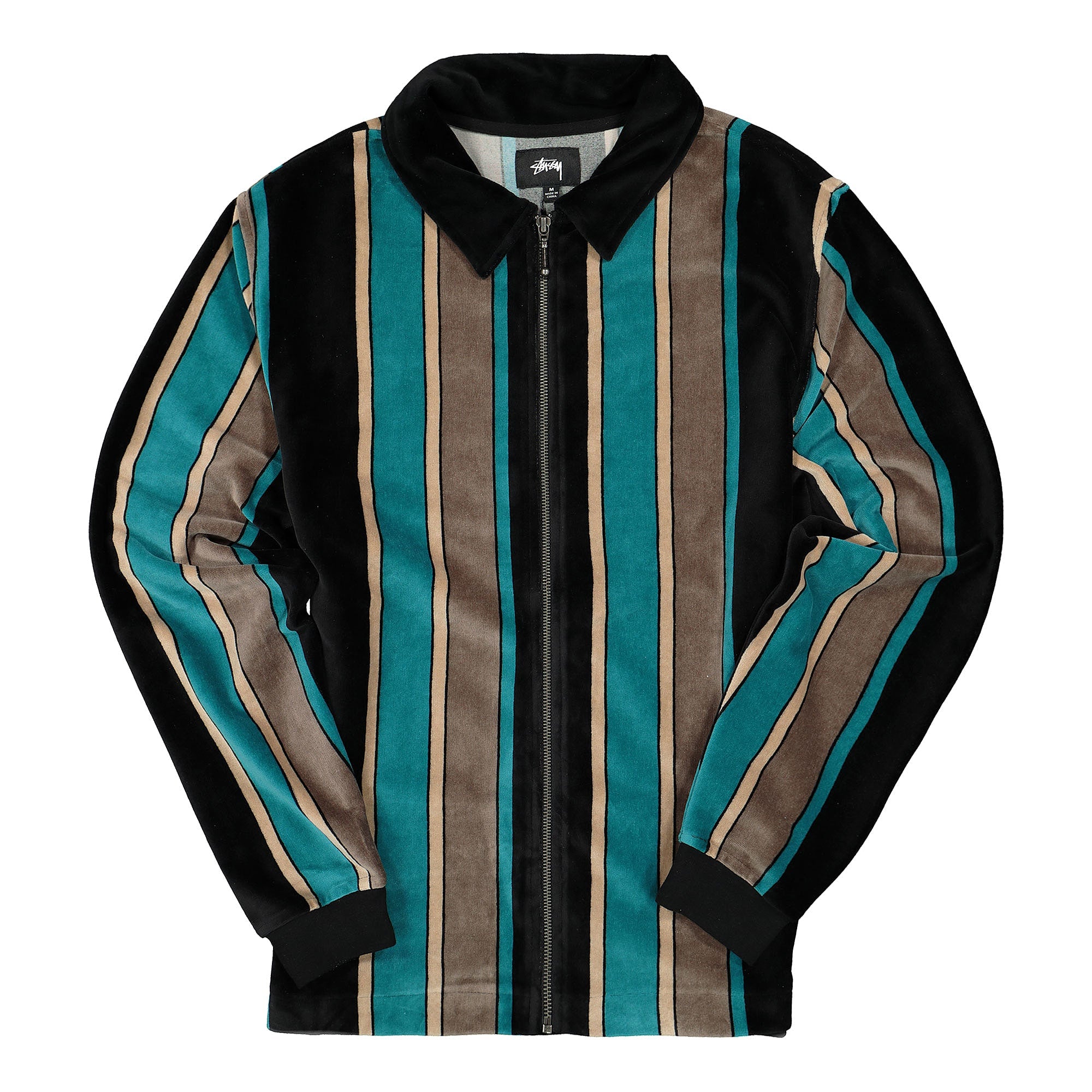 Stussy Roland Stripe Longsleeve Full Zip Black Longsleeves 1140178 / 001 | Overkill
