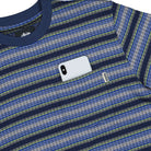 Stussy Ombre Stripe Crew Navy Sweatshirts Close-up | Overkill