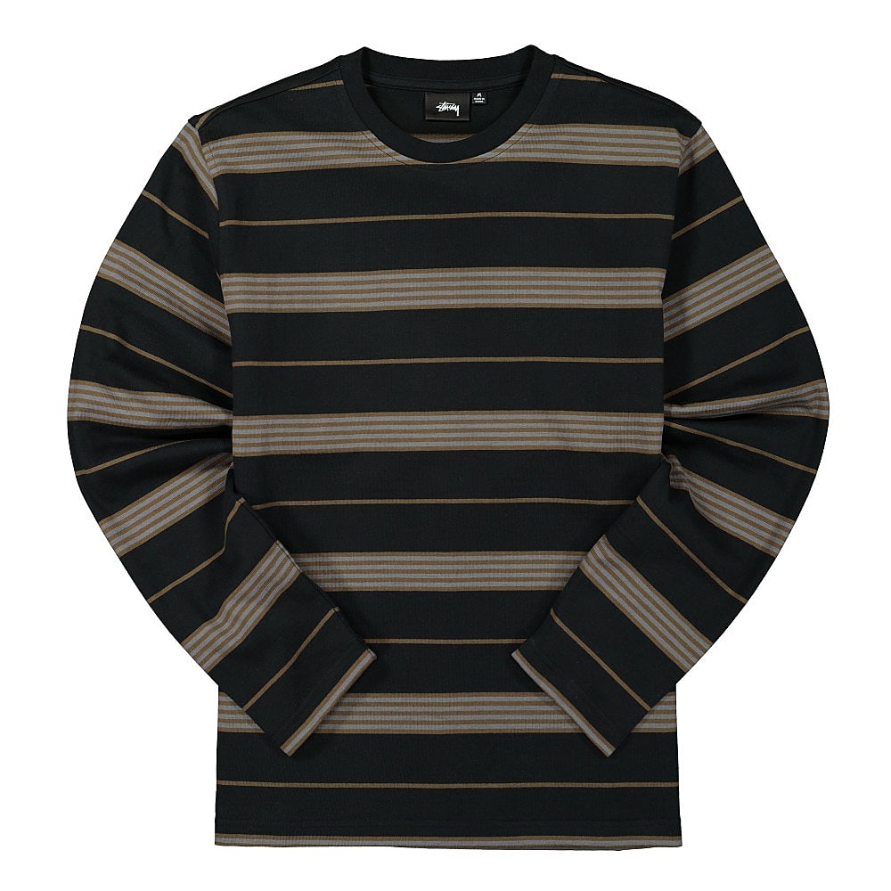 Stussy Asher Stripe Longsleeve Crew Black Longsleeves 1140244 / 0001 | Overkill