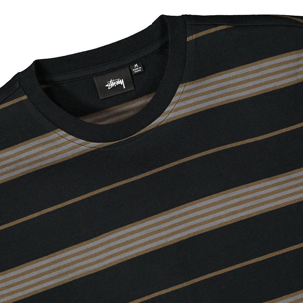 Stussy Asher Stripe Longsleeve Crew Black Longsleeves Close-up | Overkill