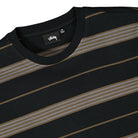 Stussy Asher Stripe Longsleeve Crew Black Longsleeves Close-up | Overkill