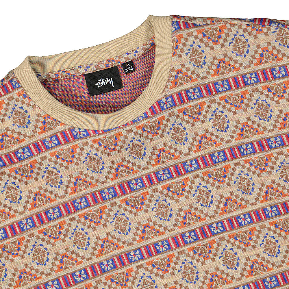 Stussy Giza Longsleeve Crew Khaki Longsleeves Close-up | Overkill