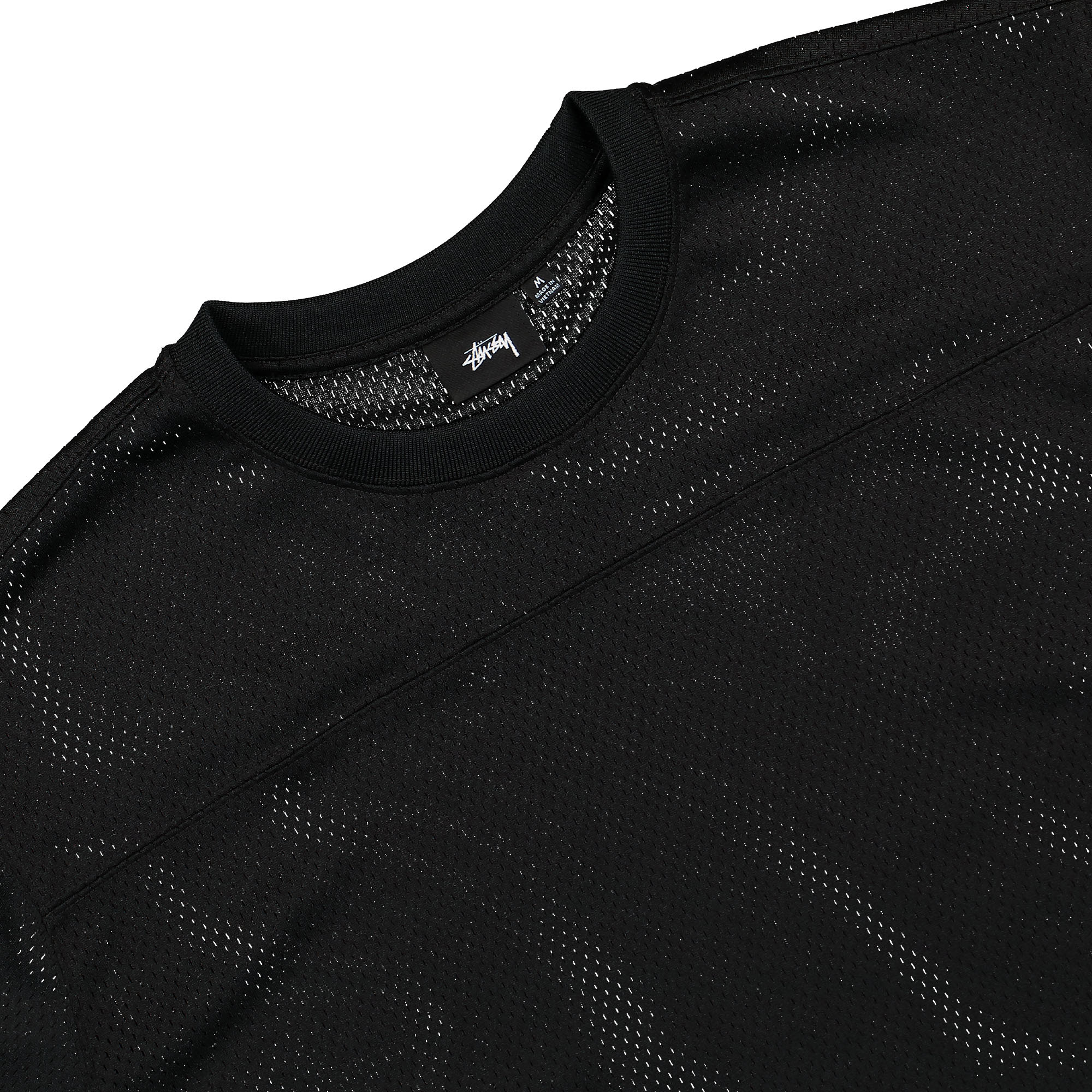 Stussy Surman Mesh Football Jersey Black T-Shirts Material | Overkill