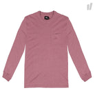 Stussy Heather O´dyed Longsleeve Pocket Tee Pink Heather Longsleeves 114984 / 0676 | Overkill