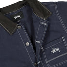 Stussy Brushed Moleskin Chore Jacket Navy Jackets Close-up | Overkill