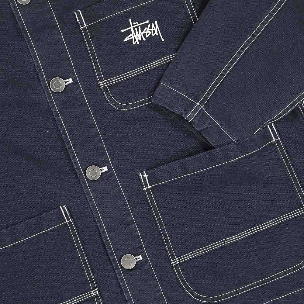 Stussy Brushed Moleskin Chore Jacket Navy Jackets Detailfoto | Overkill