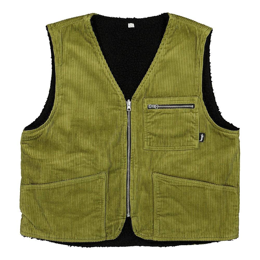 Stussy Wide Wale Reversible Vest Green Vests 115541 / 0401 | Overkill