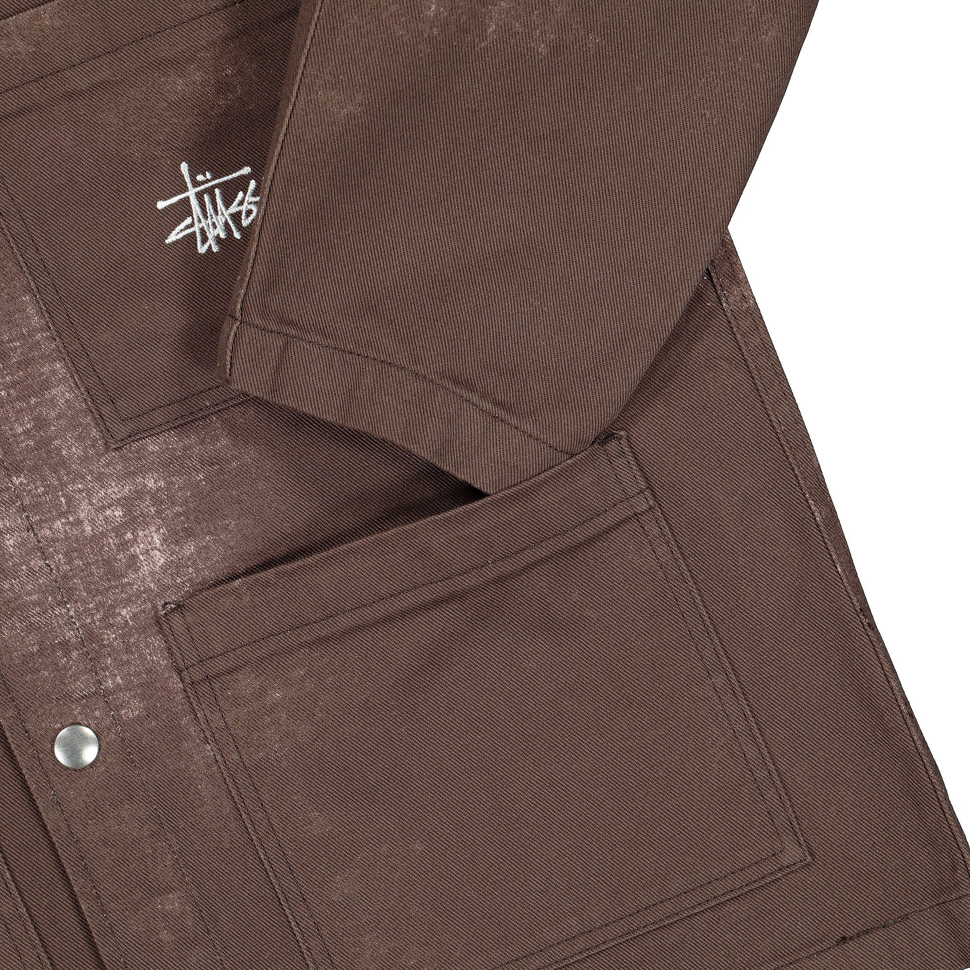 Stussy Spotted Bleach Chore Jacket Brown Jackets Detailfoto | Overkill