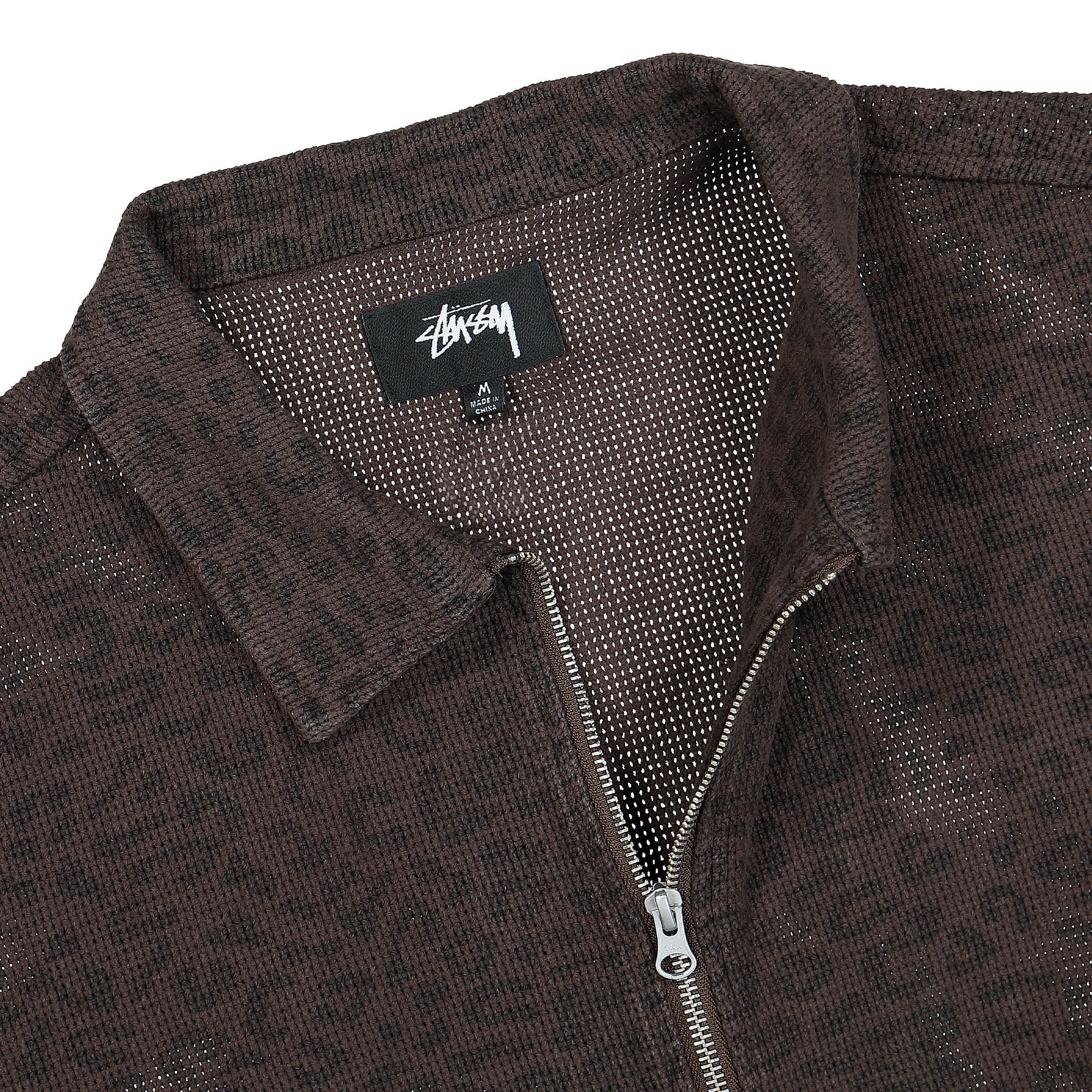 Stussy Leopard Mesh Zip Jacket Brown Jackets Close-up | Overkill
