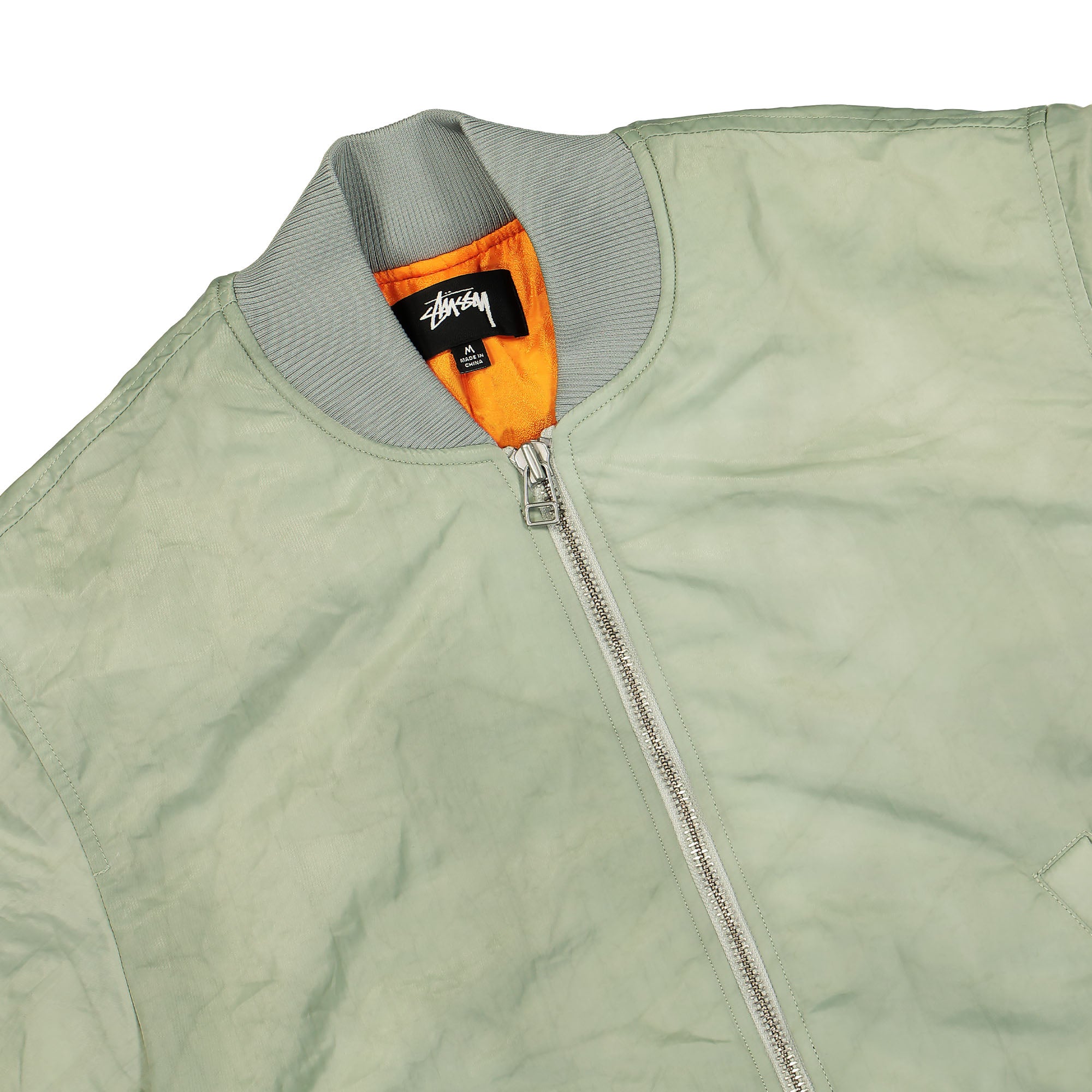 Stussy Dyed Nylon Bomber Stone Bomber & Varsity Jackets Close-up | Overkill