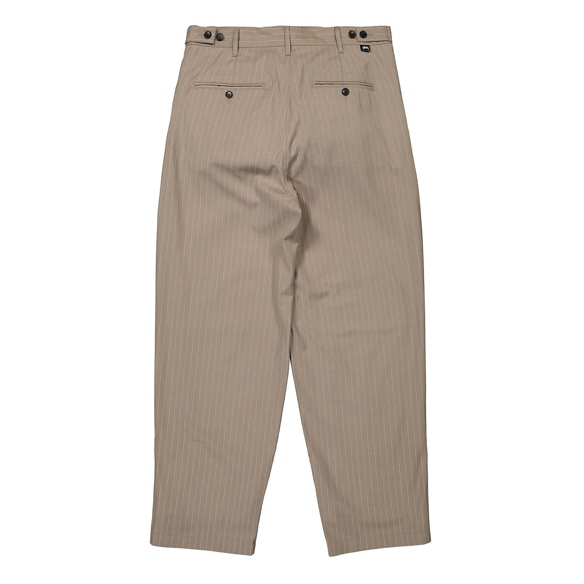 Stussy Striped Volume Pleated Trouser Light Brown Casual Pants Material | Overkill