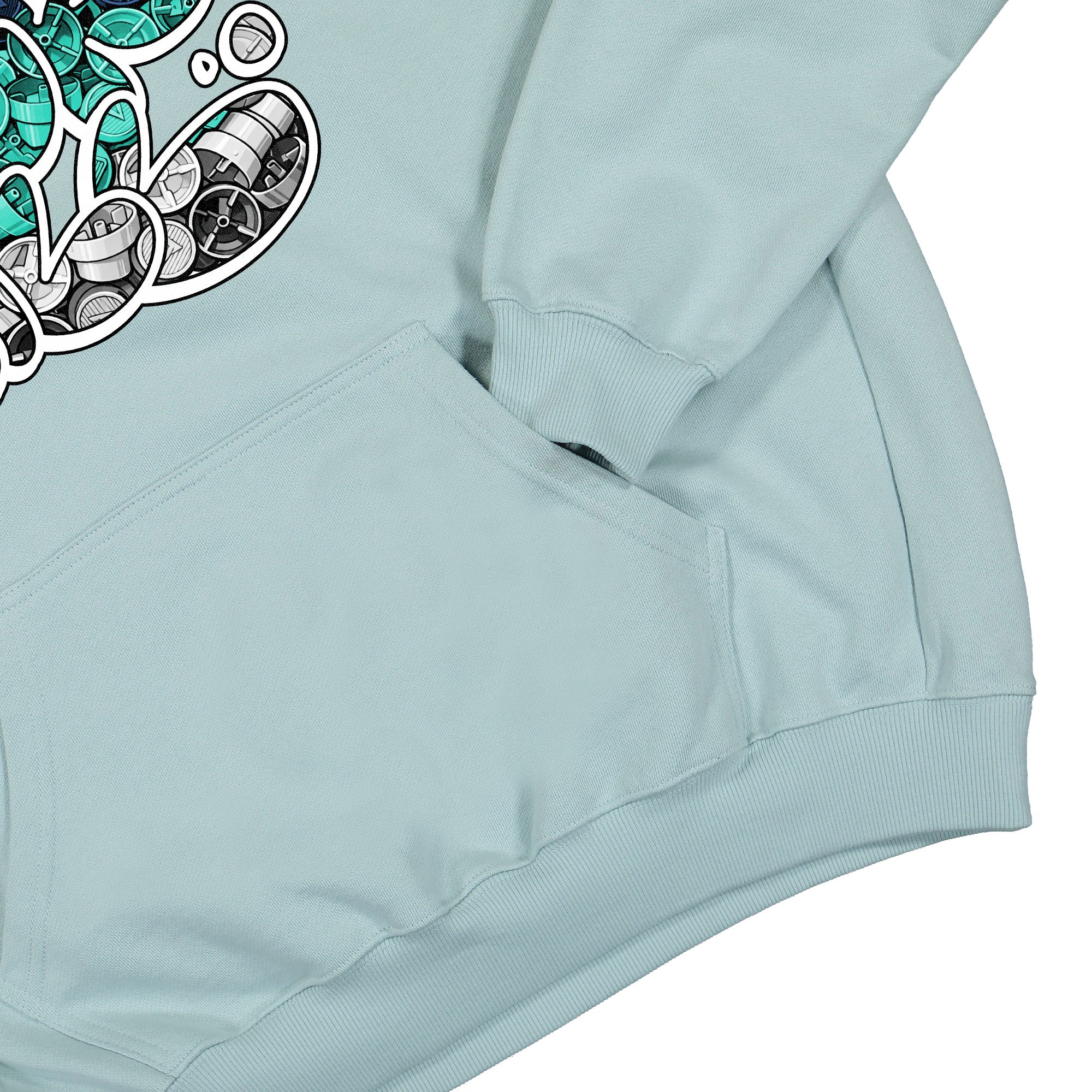 Overkill NYC Away Hoodie Light Blue Hoodies OKNYAWHD-LBL Detail View 1 | Overkill
