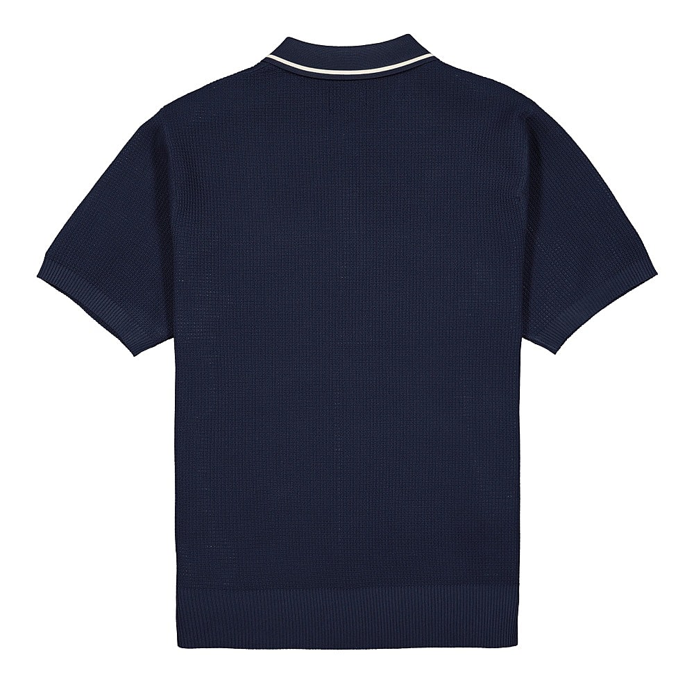 Stussy Montego Stripe S/SL Polo Navy T-Shirts Material | Overkill
