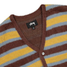 Stussy Horizontal Stripe Cardigan Brown Cardigans Close-up | Overkill