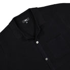Stussy Perforated Swirl Knit Shirt Black Shirts Close-up | Overkill