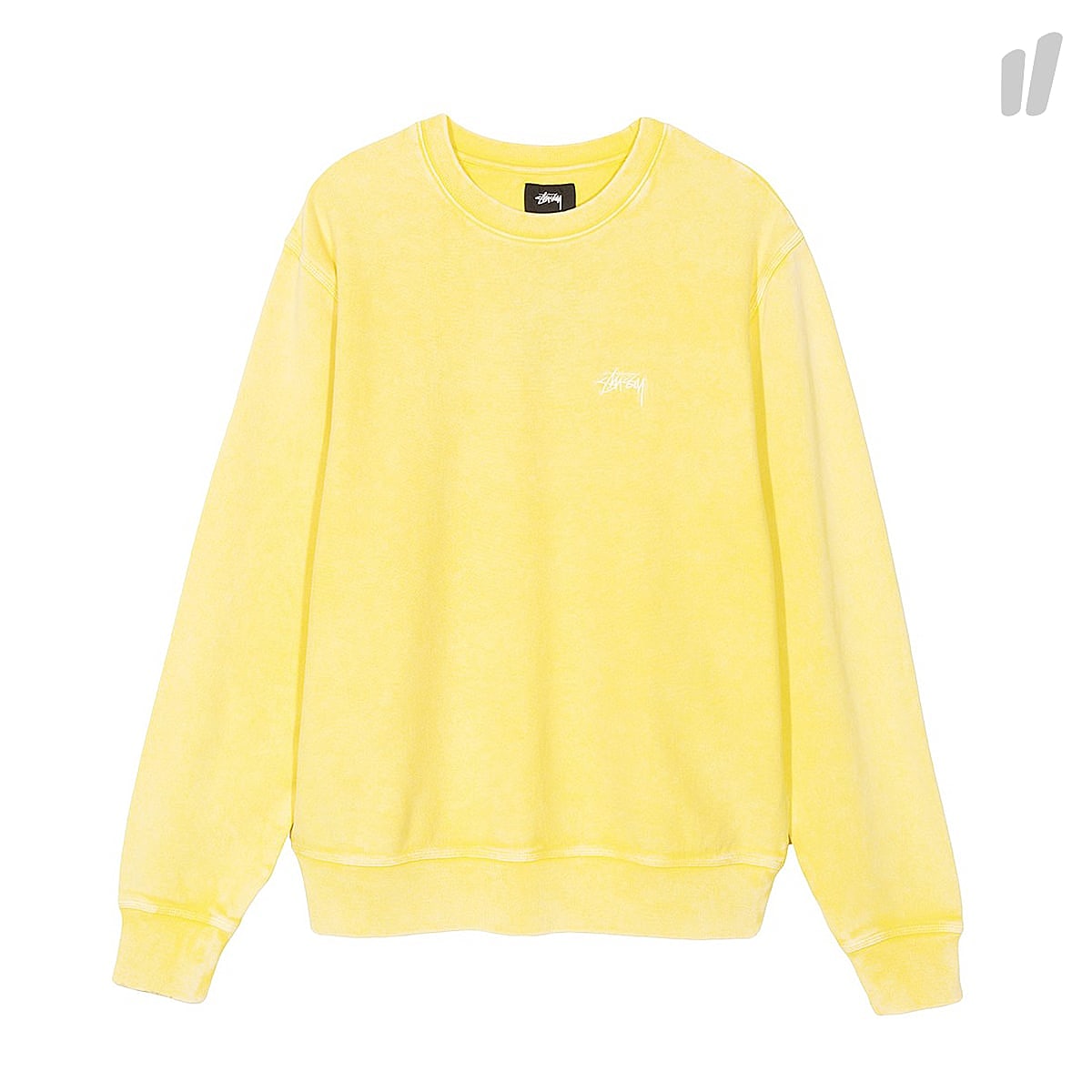 Stussy Stock Logo Crew Yellow Sweatshirts 118310 / 0201 | Overkill