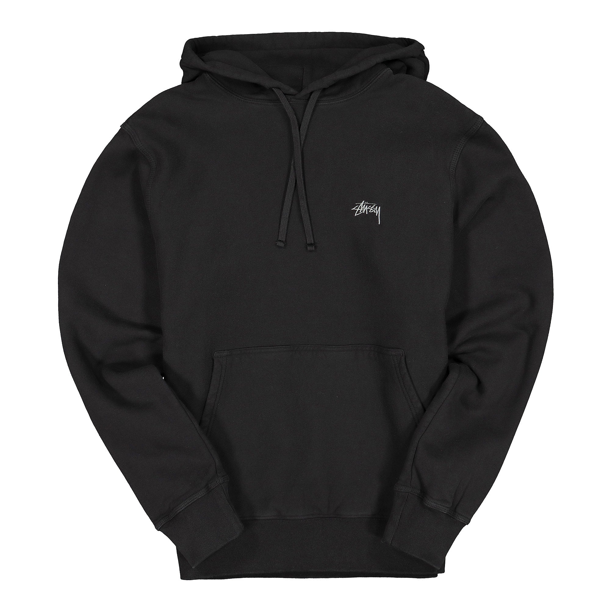 Stussy Stock Logo Hood Black Hoodies 118311 / 0001 | Overkill