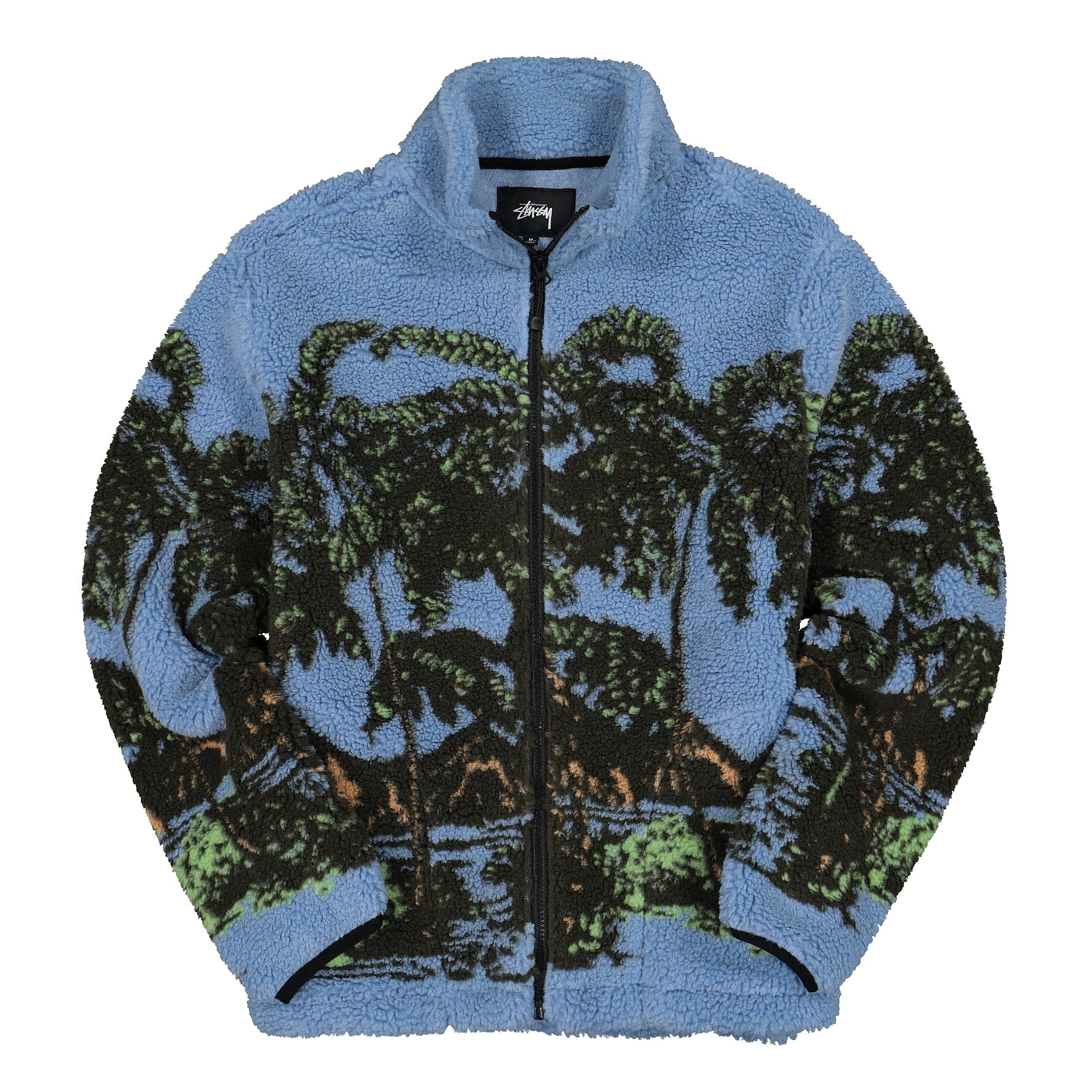 Stussy Hawaiian Jacquard Mock Blue Sweatshirts 118328 / 0801 | Overkill
