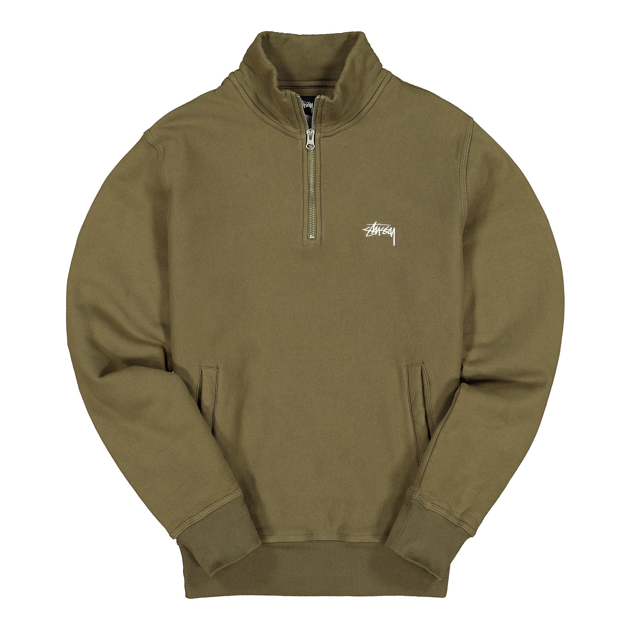 Stussy Stock Fleece Mock Olive Sweatshirts 118329 / 0403 | Overkill