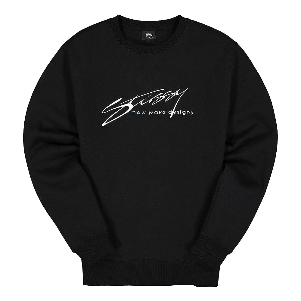 Stussy New Wave Designs App. Crew Black Sweatshirts 118376 / 0001 | Overkill
