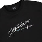 Stussy New Wave Designs App. Crew Black Sweatshirts Close-up | Overkill