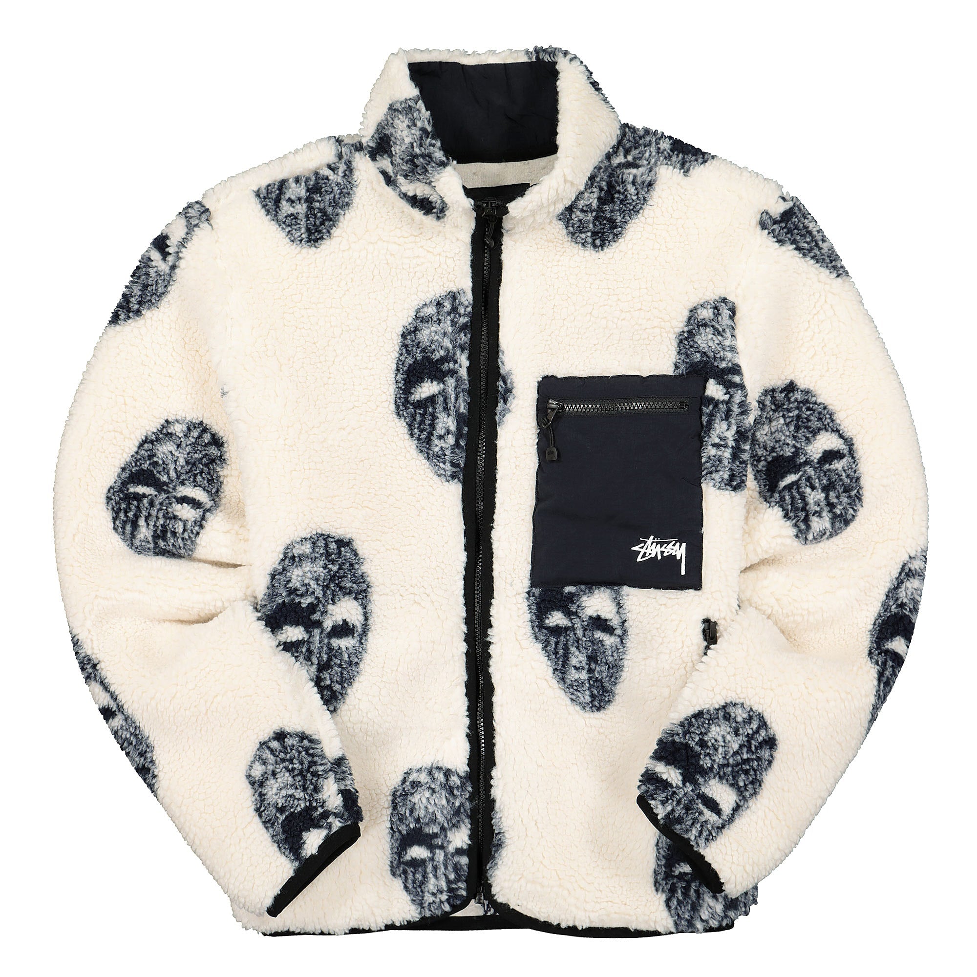 Stussy Mask Jacquard Sherpa Natural Sweatshirts 118389 / 1002 | Overkill