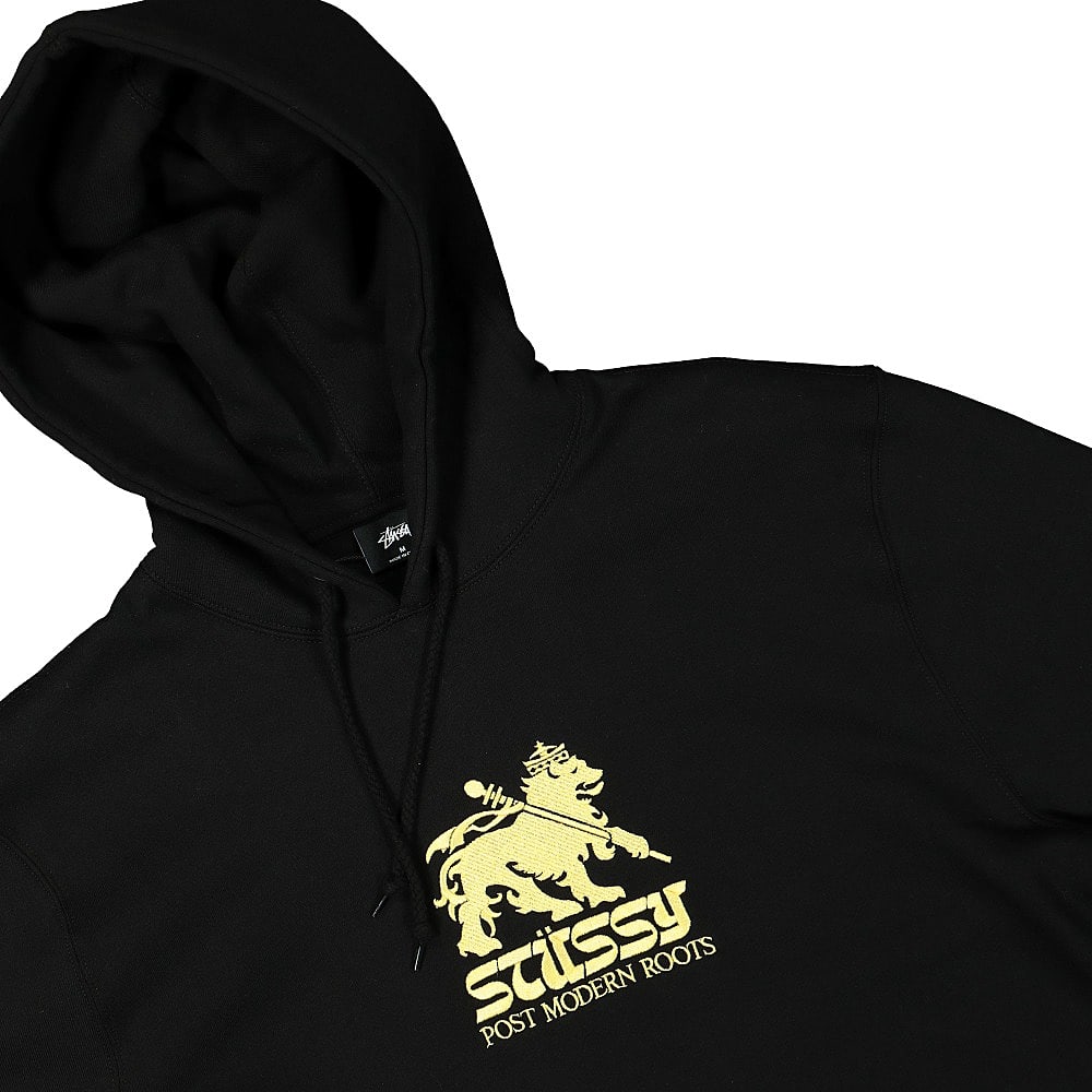 Stussy Lion Applique Hoodie Black Hoodies Close-up | Overkill