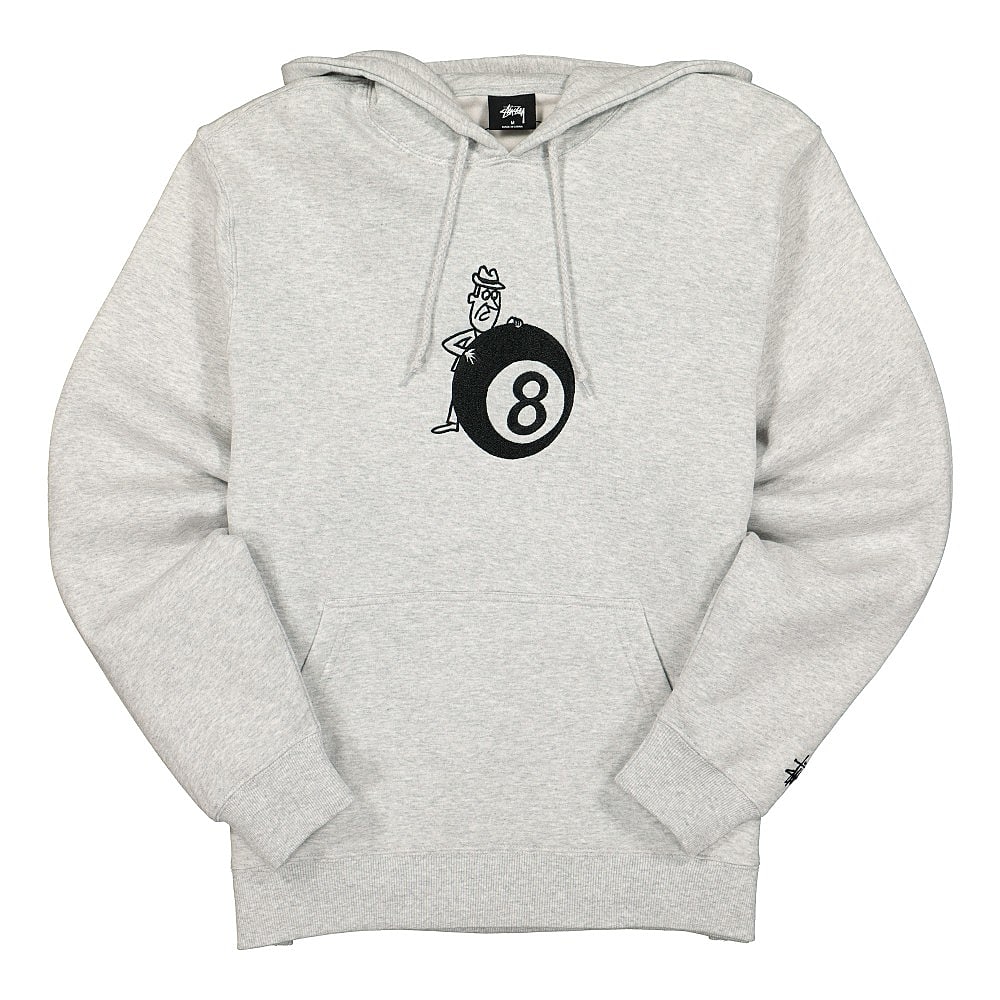 Stussy 8 Ball Man Applique Hoodie Ash Heather Hoodies 118406 / 0062 | Overkill