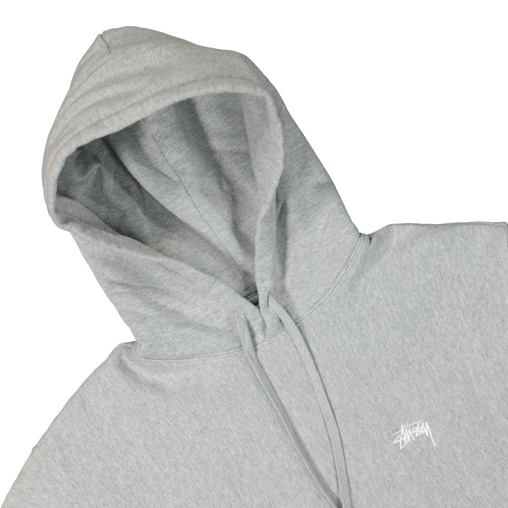 Stussy Stock Logo Hood Grey Heather Hoodies Close-up | Overkill