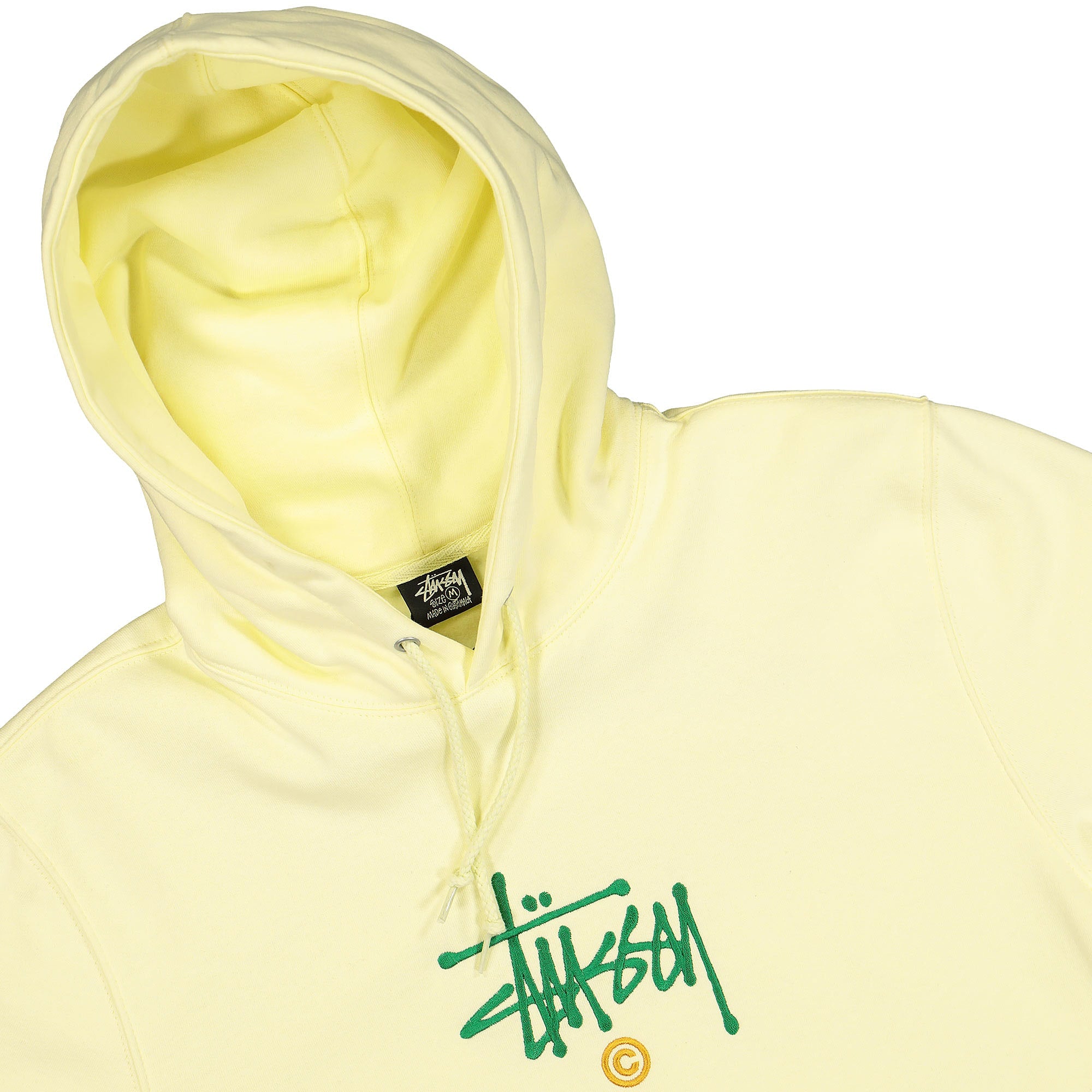 Stussy Copyright Applique Hoodie Pale Yellow Hoodies Close-up | Overkill