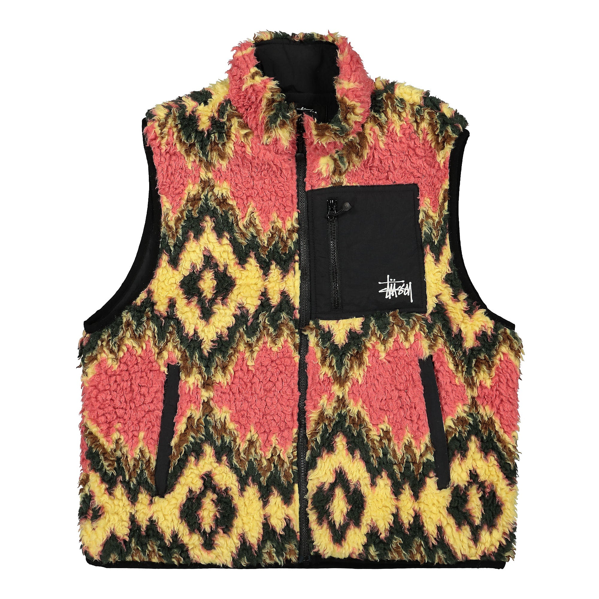 Stussy Fillmore Sherpa Vest Mustard Vests 118436 / 0203 | Overkill