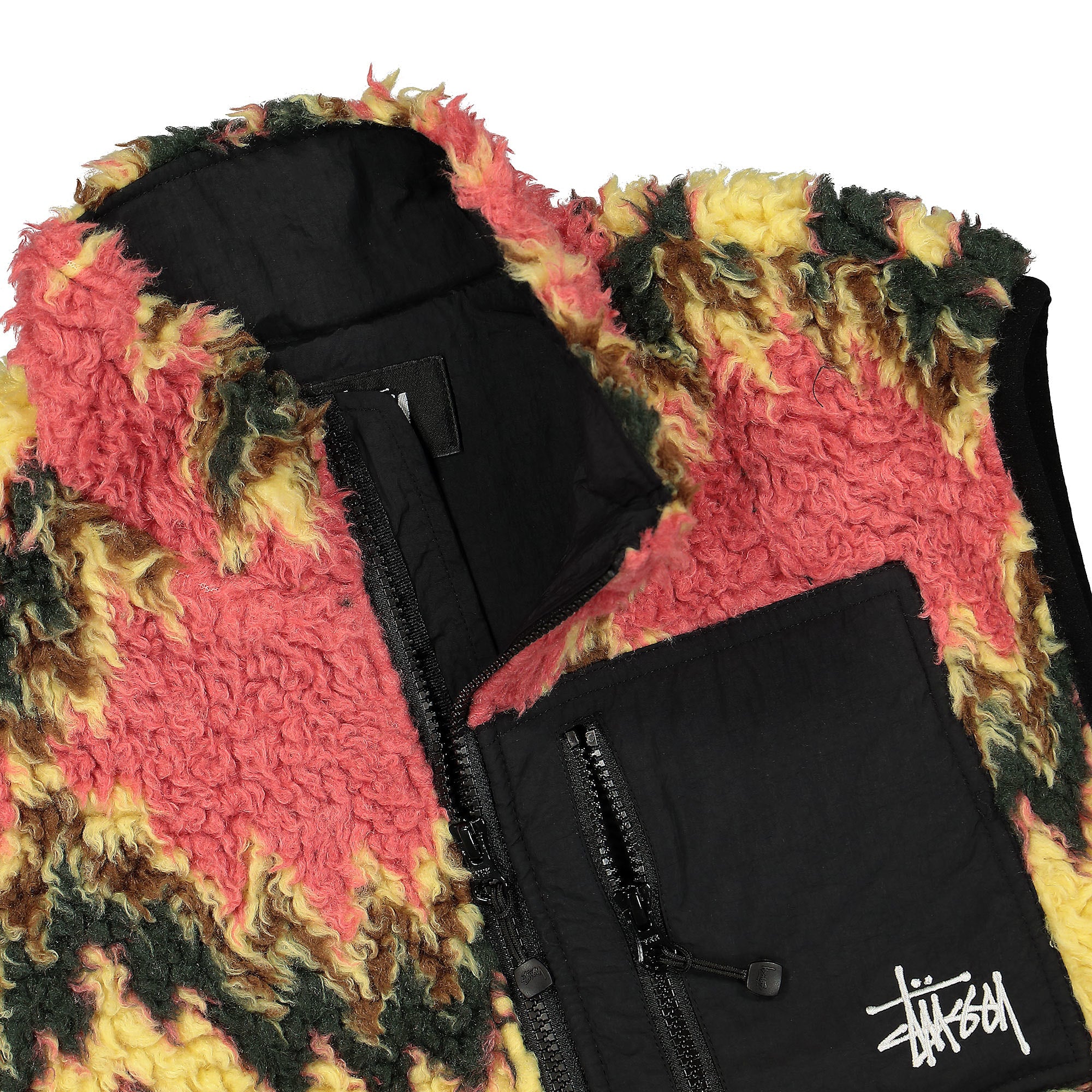 Stussy Fillmore Sherpa Vest Mustard Vests Close-up | Overkill