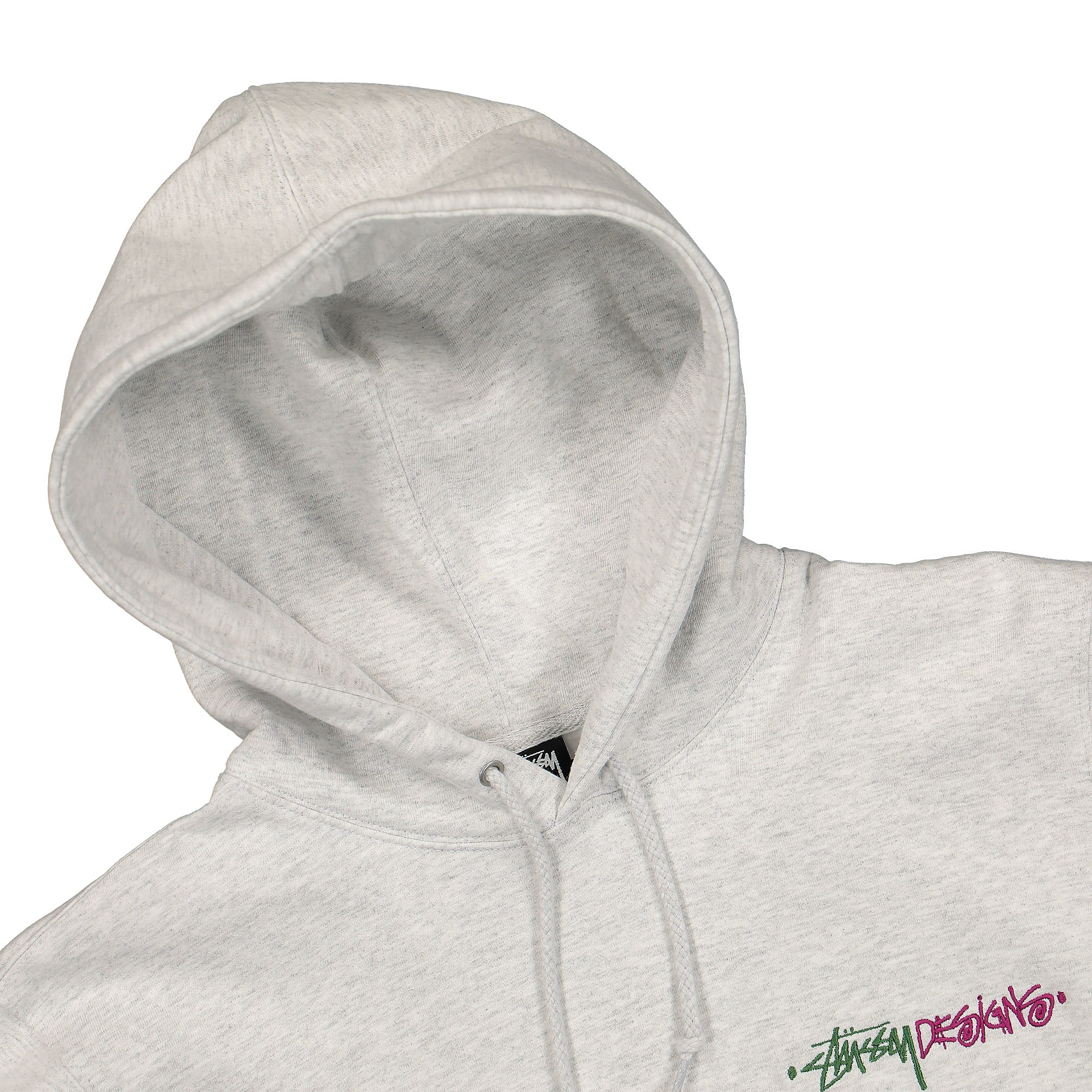 Stussy Positive Vibrations Applique Hood Ash Heather Hoodies Close-up | Overkill