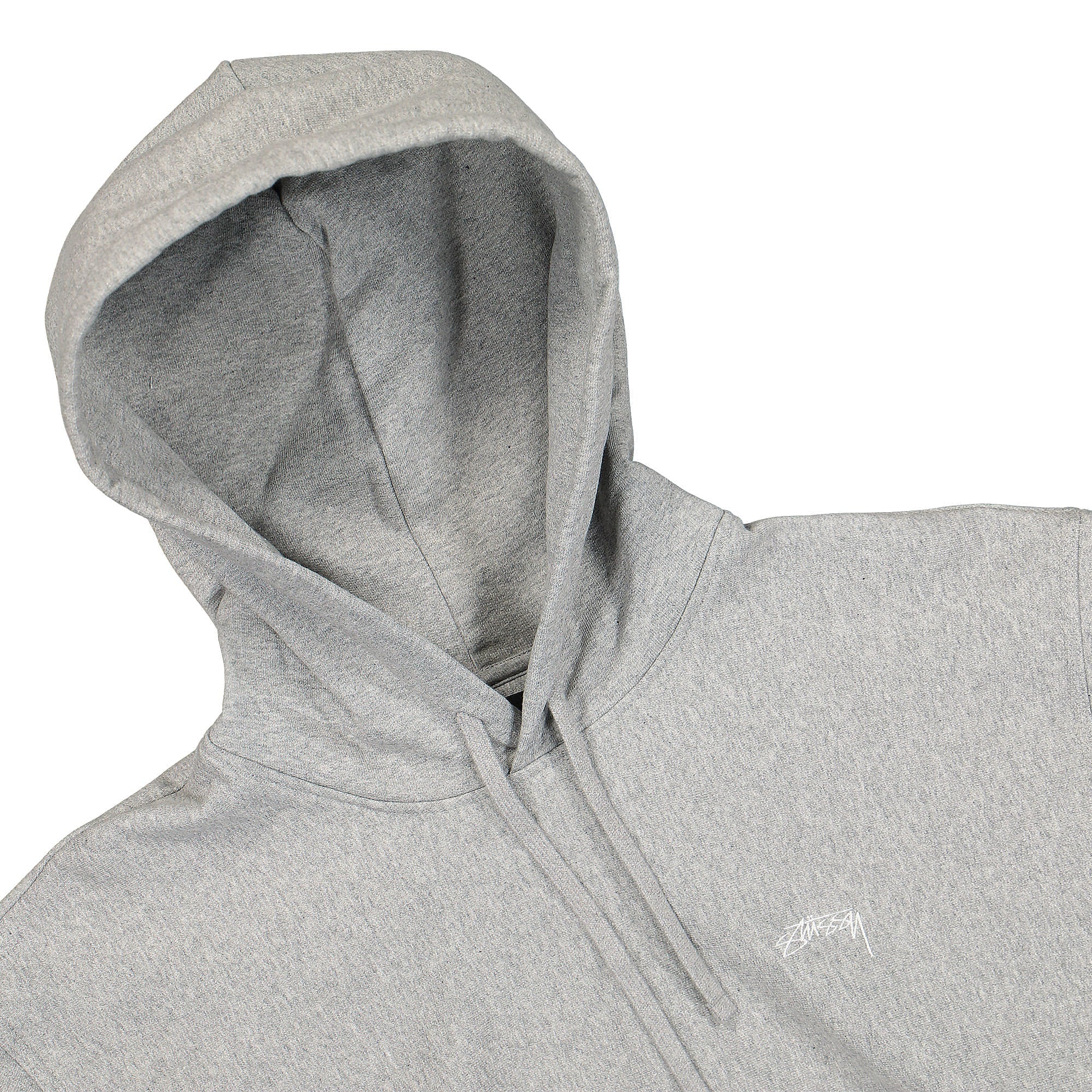 Stussy Stock Logo Hood Grey Heather Hoodies Close-up | Overkill