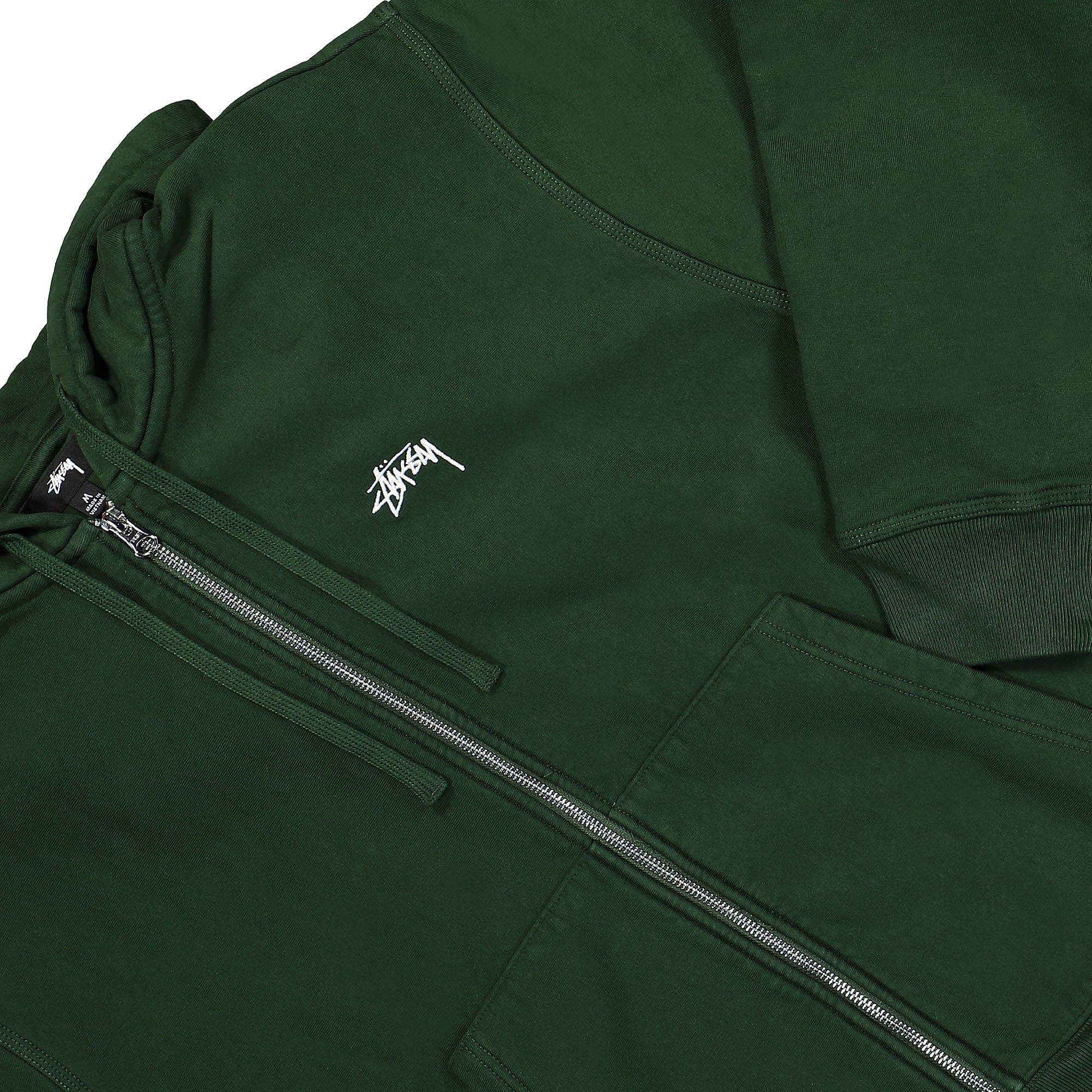 Stussy Stock Logo Zip Hood Forest Hoodies Detailfoto | Overkill