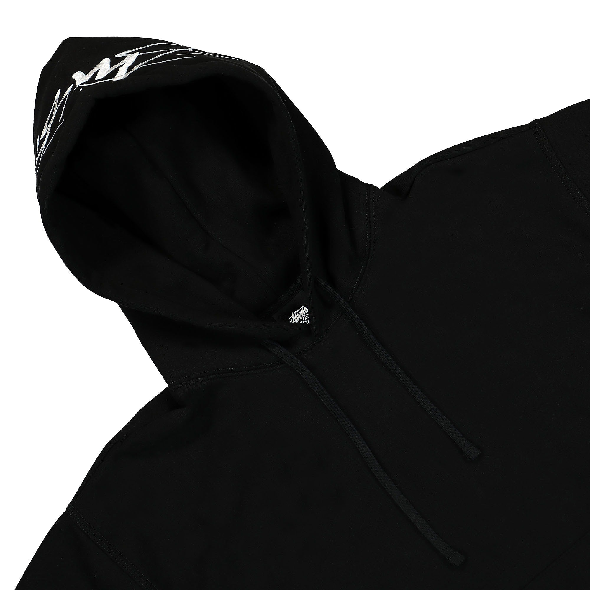 Stussy Back Hood Applique Hood Black Hoodies Close-up | Overkill